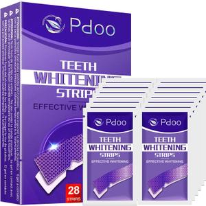 Purple Teeth Whitening Strips 28 Count - 14 Days Treatment Whitener Strips with Non Slip & Enamel Safe & Non Sensitive, Teeth Whitening Kit for Coffee, Wine Stains Removal Fastly (28 Strips - Purple)