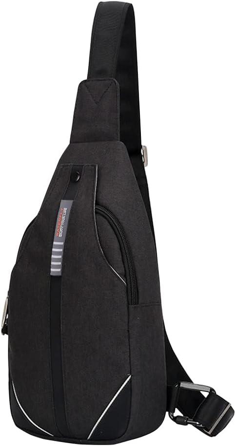 WATERFLY Small Crossbody Sling Backpack Anti Theft Backpack for Traveling Chest Bags for Men&Women Multipurpose Casual Daypack Hiking Shoulder Bag (Black)