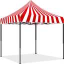 Oudain 10x10 Carnival Themed Pop up Canopy Tent Commercial Canopy for Food Vendors Heavy Duty Pop up Shelter for Outdoor Catering Advertising Stand with Iron Frame and Silver Coated Fabric
