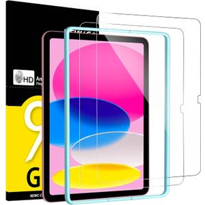 NEW'C 2 Pack Designed for iPad (A16) 11th Generation 2025, iPad 10th Generation 10.9 inches 2022 Screen Protector Tempered Glass, Bubble Free, Ultra Resistant (Easy Installation Frame) (Transparent)