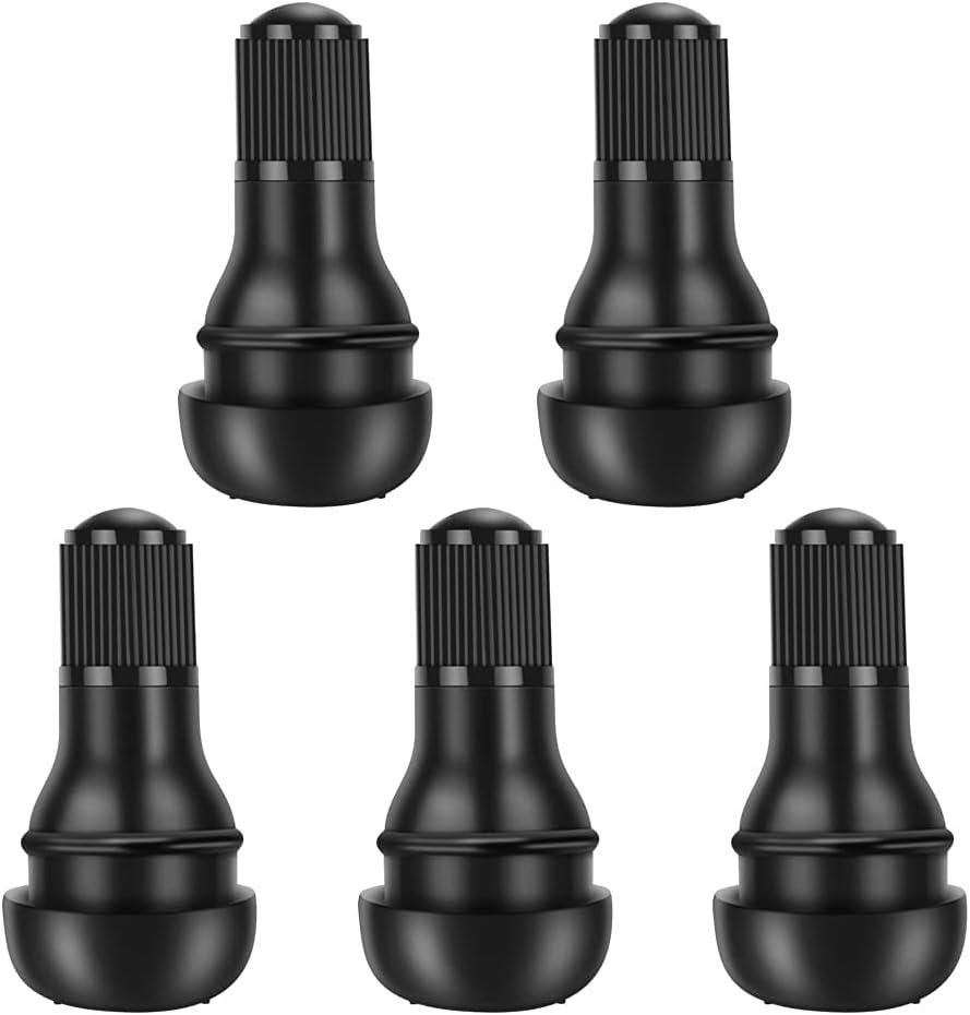 Riseuvo 5 Pcs TR412 Rubber Snap-in Tire Valve Stems - Fits Standard 0.453" Rim Hole for Car, Truck, SUV, Trailer Tires
