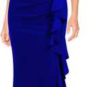 WOOSEA Women's Split Bodycon Mermaid Evening Cocktail Long Dress Royal Blue (XL)