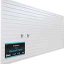 NeatiEase Slatwall Panel Wall Storage Systems, 4 x 8ft Slat Wall Paneling Garage Wall Organizer, Heavy Duty Wall Mounted PVC Wall Rack (White)