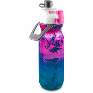 O2COOL Mist 'N Sip Misting Water Bottle 2-in-1 Mist And Sip Function With No Leak Pull Top Spout Reusable Sports Water Bottle - 20 oz (Ombre Prism Pink)