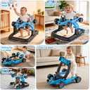 Baby Walker, Baby Walker with Wheels, 3 Adjustable Heights Reinforced Frame 4 Modes Push Walker & Jumper, Music Lights Anti-Rollover Speed Height Adjustment Toddler Activity Walker for 6-18 Months Old
