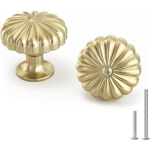 goldenwarm 20 Pack Gold Cabinet Knobs Dresser Knobs Gold Drawer Pulls and Knobs for Dresser Cabinet (Brushed Brass)