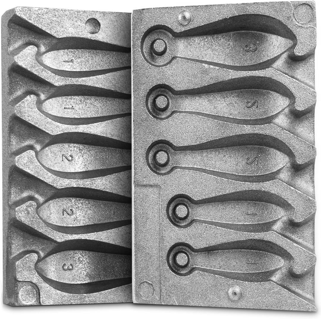 Sinker Mold 1.2.3-Ounce with 5 Cavities Fishing Weight Molds Sinker Molds for Fishing Fishing Casting