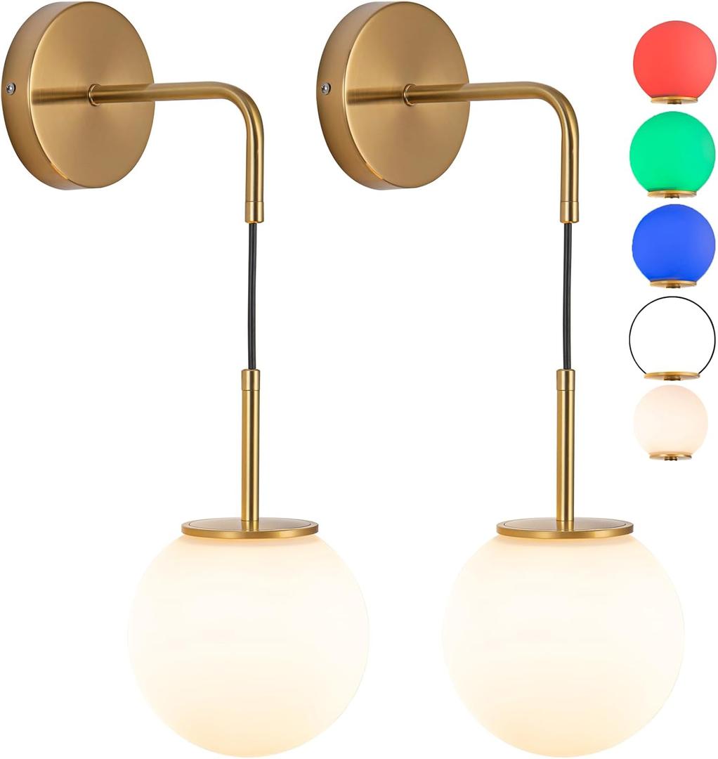 Battery Operated Gooseneck Wall Light Bend Pipe Sconce Adjustable Angle Lighting Fixturewith Remote Dimmable LED Bulb for Farmhouse Interior Decor (Color : Gold)