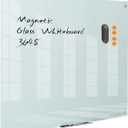 Magnetic Dry Erase Board - Frameless Glass White Board 48 x 36 Inches, Wall Mounted for Office, Home & School