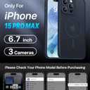 Magnetic for iPhone 15 Pro Max Case,Upgraded [Full Camera Protection][Compatible with Magsafe][Military Grade Protection]Shockproof Translucent Matte Phone Case for iPhone 15 Pro Max,Navy Blue