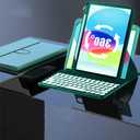 Keyboard Case for iPad 9th/8th /7th Gen Case with Keyboard 10.2inch, Rotating Magnetic Detachable Wireless Keyboard with Round Keycaps and Pencil Holder (B Style-Teal)