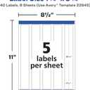 Avery Durable Waterproof Wraparound Rectangle Labels with Sure Feed Technology, 1-1/4" x 9-3/4", Matte White, 40 Customizable Labels for Laser and Pigment-Inkjet Printers (22845)