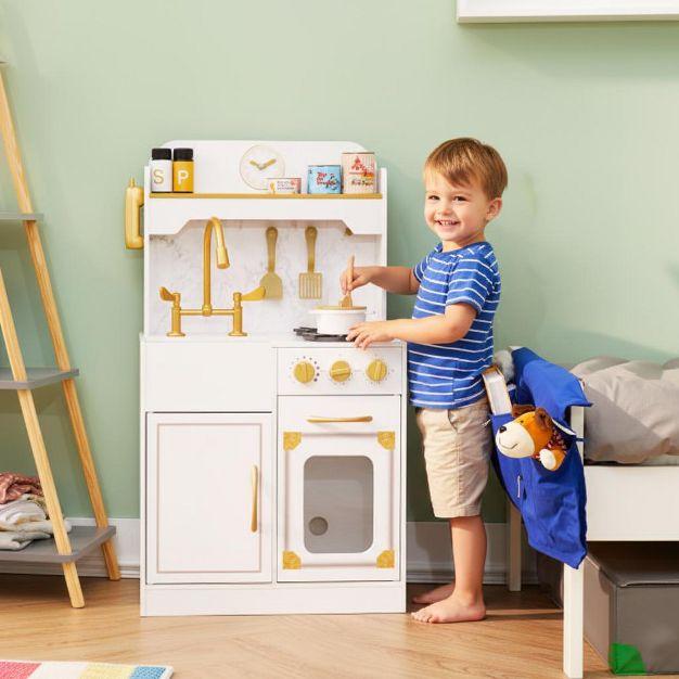 Teamson Kids Versailles Petite Classic Kids Wooden Play Kitchen with 11-Piece Accessory Set