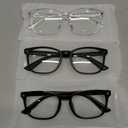 Gaoye Stylish Blue Light Glasses for Woman - Computer Glasses 99% Blue Light Blocking - Lightweight TR90 Frames - 3 pack (A3-light Black+matte Black+transparent)