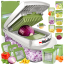 MÜELLERHOME Pro-Series 10-in-1, 8 Blade Vegetable Chopper, Onion Mincer, Cutter, Dicer, Egg Slicer with Container, French Fry Cutter Potato Slicer, Home Essentials, Salad Chopper White Sand/Green