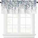Dark Blue Eucalyptus Leaves Curtain Valance for Windows Watercolor Window Treatments 1 Panel Short Curtains for Kitchen Windows Bathroom Bedroom,54 x 18 Inch (18"W x 54"L (Pack of 1), Eucalyptus Leaves-dark Blue)
