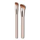 2 x Angled Foundation Brush and Concealer Brush Set, 2 Pack Concealer Brushes Under Eye Kabuki Face Blending Makeup Brush for Nose Contour Brush, Cover Dark Circles, Blending, Liquid, Cream Pink