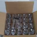 20 PACK 2 oz Glass Shot Bottles w/ Black Lids & 20 Labels - Small Clear Jar for Ginger, Wellness Shot, Juice, Sample, Whiskey - Travel Essentials Mini Bottles - Wide Mouth, Leakproof, Dishwasher Safe