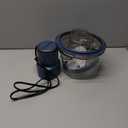 La Reveuse Food Processor,Electric Food Chopper with 7-Cup (1.7L) Glass Bowl, 4 Bi-Level Blades for Chopping,Grinding,Mincing,Whisking,Meal Prep,300W,Blue