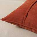 YOUR SMILE Set of 2 Chevron Chenille Pillow Covers with Elegant Design Soft and Luxurious Decorative Throw Pillows for Couch,Bed and Home Decor (Rusty Orange, 18 X 18 inch)