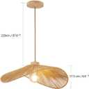 Boho Rattan Pendant Light Fixture Modern Style Hanging Light Bohia Natural Bamboo Handmade2-Light Hanging Lamp for Farmhouse Bedroom Living Room Dining Room M Size