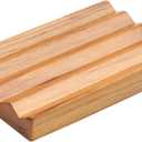 Teak Soap Dish for Shower by HTB, Wood Decorative Bath Soap Holder Heightened Base Design to Keep Soap Dry in Kitchen, Bathroom, Sink, Bathtub, Cute Wooden soap Saver for Hand Face Shampoo Bar (1pcs)