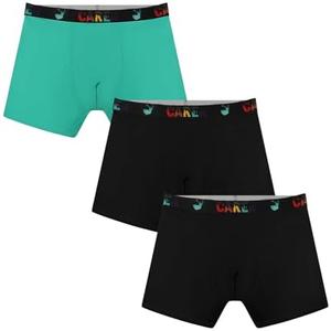 Carer Boys Incontinence Underwear Washable Kids Cotton Incontinence Boxer Briefs with Front Absorbency 80ml Reusable Leak Proof Underwear for Youth Boy Age, Size: L (2 Black, 1 Green)