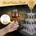 Potchen 100 Pcs Plastic Champagne Party Glasses 5 oz Clear Disposable Champagne Glasses Stackable Acrylic Martini Flutes Unbreakable Margarita Coupe for Wedding Birthday Party Bar(Classic), 10.5 cm x 8 cm