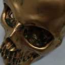 SEKKVY Resin Human Gold Skull Statues Halloween Decor Skeleton Outdoor Human Skull Model Golden Home Decoration (Non-Removable)