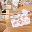 2 x Floral Pink Makeup Bag Gift, Coquette Trendy Cute Zipper Travel Toiletry Cosmetic Bag, Preppy PU Leather Organizer for Women, Coquette Birthday Gifts for Sister, Teen, Daughter, Bff, Friend