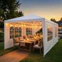 HOTEEL 10x20FT Party Tent with 6 Removable Sidewalls for Parties Carpas para Fiestas, Weddings, BBQ, Waterproof Outdoor Event Canopy, Patio Camping Gazebo, Carpas para Fiestas, White