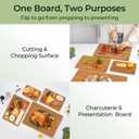 Keechee Wood Cutting Board, Carbonized Bamboo Cutting Boards Set With Smooth Surface & Easy Storage For Busy Kitchens, Ideal Charcuterie & Chopping, Durable, Knife-Friendly (4Pcs), Set of 4