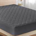 Utopia Bedding Quilted Fitted Mattress Pad, King Size, Elastic Fitted Mattress Topper Protector and Cover Stretches up to 16 Inches Deep, Machine Washable (Grey)
