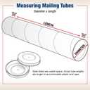 BOX USA BP4012W Mailing Tubes with Caps, 4" x 12", White (Pack of 15)