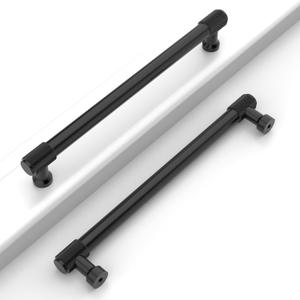 10 Pack 7"(177mm) Matte Black Cabinet Pulls Knurled Kitchen Cabinet Handles Drawer Pulls Cupboard Hardware for Cabinets