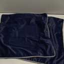 Blau Marité 2 Pack Velvet Decorative Throw Pillow Covers, 18"x18", Navy Blue and Grey, Solid, Modern, Contrast Piping, Indoor Use, Bedroom & Living Room