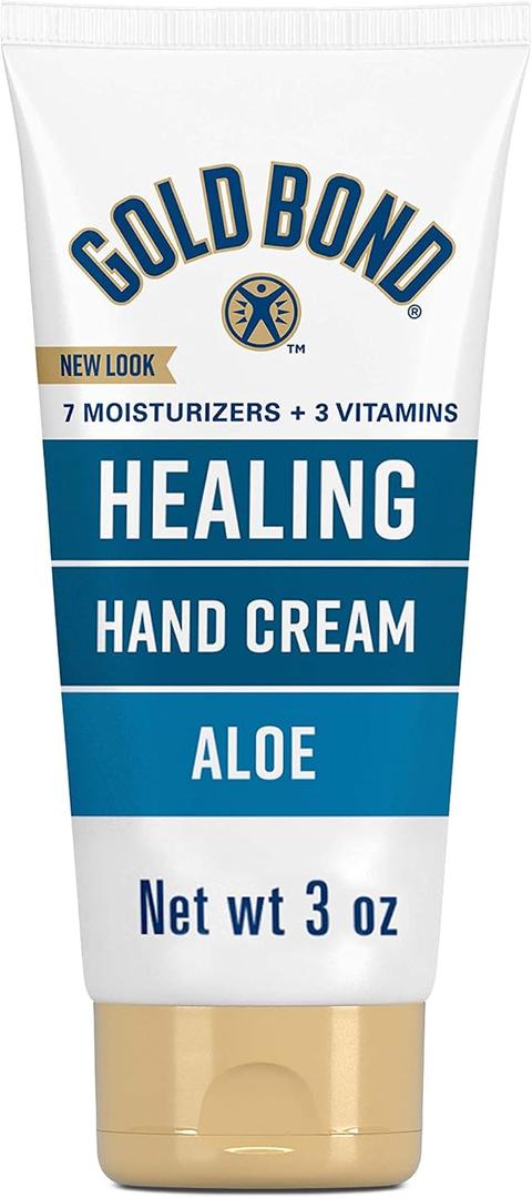 Gold Bond Healing Hand Cream with Aloe, Rich Moisturizer for Dry to Extra Dry Skin, Hydration that Lasts Through Handwashing, Non-Greasy, Dermatologist Tested, Light Scent, 3 Oz On-The-Go Tube