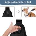 Lukovee Pet Sling, Hand Free Dog Sling Carrier Adjustable Padded Strap Tote Bag Breathable Cotton Shoulder Bag Front Pocket Safety Belt Carrying Small Dog Cat Puppy Machine Washable (Black, S)