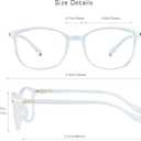 VisionGlobal Blue Light Blocking Glasses for Women Men, Square Frame Computer Reading Glasses(Clear,+0.75 Magnification)