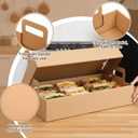 Ceenna 10-pack Kraft Paper Catering Trays with Lids 19.7 x 11.9 x 4.25 Inch Disposable Picnic Platter Serving Boxes for Food Packaging, Cookies, Takeout Food