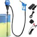 Electric Drum Pump with120V AC/12V DC Power, 55 Gallon Drum Pump Electric, Built-in 2-Inch Bung Adapter, 5 GPM Flow Rate,Telescoping Suction Tube 34" to 49" Suitable for Diesel, DEF, Water, Antifreeze