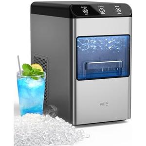 Ice Makers Countertop Nugget for Home Kitchen 37LBS, Pebble Counter Top Ice Machine, Mini Small Ice Maker,Portable Sonic Chewable Pellet Soft Icemaker, LED Maquina de Hielo Tabletop Self Cleaning