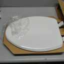 Bemis Ashland Modern Wood Toilet Seat with Decorative Edge, Slow Close, Secure Hinges, Made in USA, Elongated, White