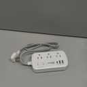 Short Extension Cord 2 Foot - Flat Plug Small Power Strip Surge Protetor with 6 Outlets 3 USB (5V/3.4A 17W) Charging Ports, Multi Plug Wall Outlet Splitter for Home Office Dorm Roomc, White