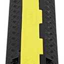 VEVOR 1 PCs 2 Channel Rubber Cable Protector Ramp, 12000 lbs/axle Capacity Heavy Duty Hose Wire Cover Ramp Driveway, Traffic Speed Bump w/Flip-Open Top Cover & 50 ft Warning Tape, for Indoor&Outdoor