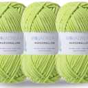 MOJADREAM 3PCS 3.5oz Chenille Yarn for Blankets Amigurumi: Soft Velvet Baby Yarn Blanket Knitting and Crocheting Bulky 5# Yarn 3 Skeins of 100g (Green Sheen)