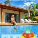 LuxBlue Turtle Floating Solar Pool Thermometer with String & Backlit Screen | Ultra-precise Digital Pool Thermometer with 1 Accuracy, IP68 Waterproof | Pool Temperature Guage for Hot Tub, Spa, Pond