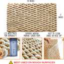 MAINEVENT Lobster Rope Mat Sand 30x17 Inch, USA-Designed Lobster Rope Door Mat Outdoor, All-Weather Nautical Door Mat, Non-Fade Lobster Doormat, Front Door Welcome Mat