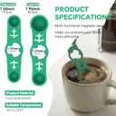 Silicone Magnetic Measuring Spoons, 2 Pack Coffee Measuring Spoons(4-size) - Equipped with strong N50 magnets  securely attach to any metal surface, Suitable for dry and liquid ingredients(Green)
