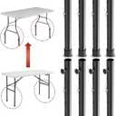 8-Pack Folding Table risers for Folding Tables Straight/Bent Leg, Dural Folding Table Leg Extensions 4 Levels/Heights Table Leg Extenders-All for Treating Your Back Pain(17.3 in (44cm)